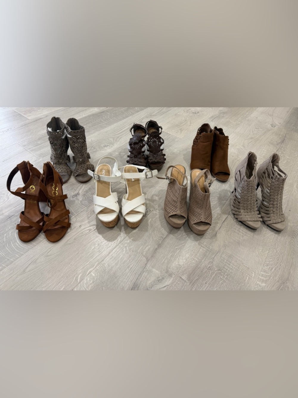 Bundle of women’s heels and wedges. 7 pair total